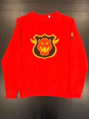 Nintendo Bowser's Challenge Mens XS Crewneck Sweatshirt Red